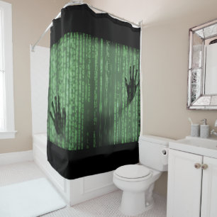 Cool Computer Code Hacker Abstract Surreal Art Shower Curtain