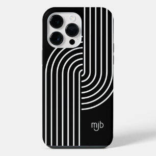 Cool Concentric Arch Retro Modern with Monogram iPhone 14 Pro Max Case