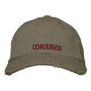 Cool Conjurer Quote Magical Olive Green Purple Embroidered Hat