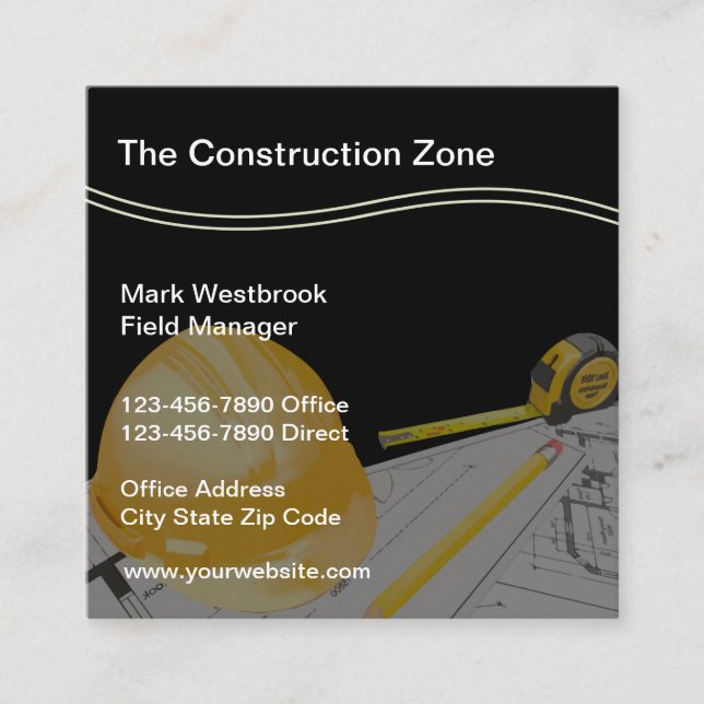 Cool Construction Business Cards (Front)