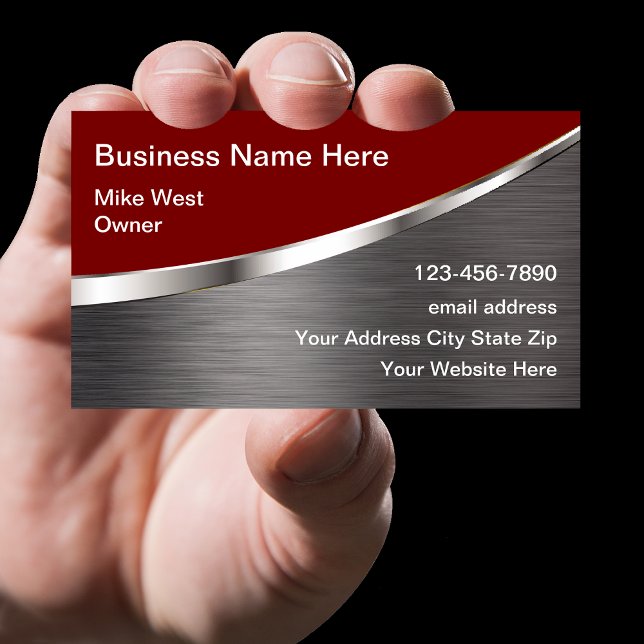 Cool Construction Business Cards Metallic Look (Creator Uploaded)