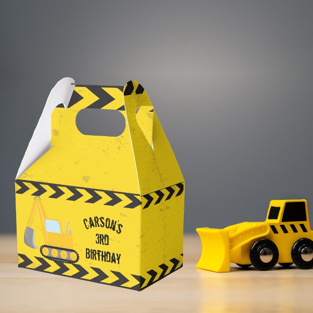 Cool Construction Excavator Kids Birthday Party Favour Box (Creator Uploaded)