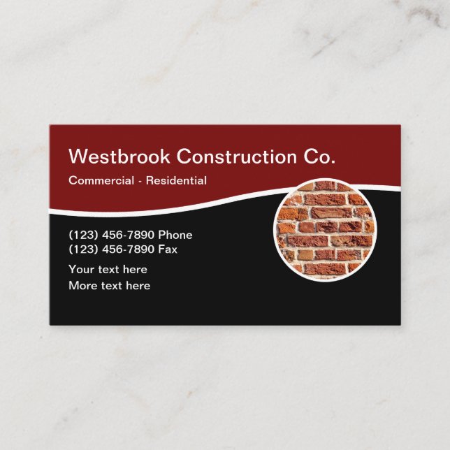 Cool Construction Modern Business Cards (Front)