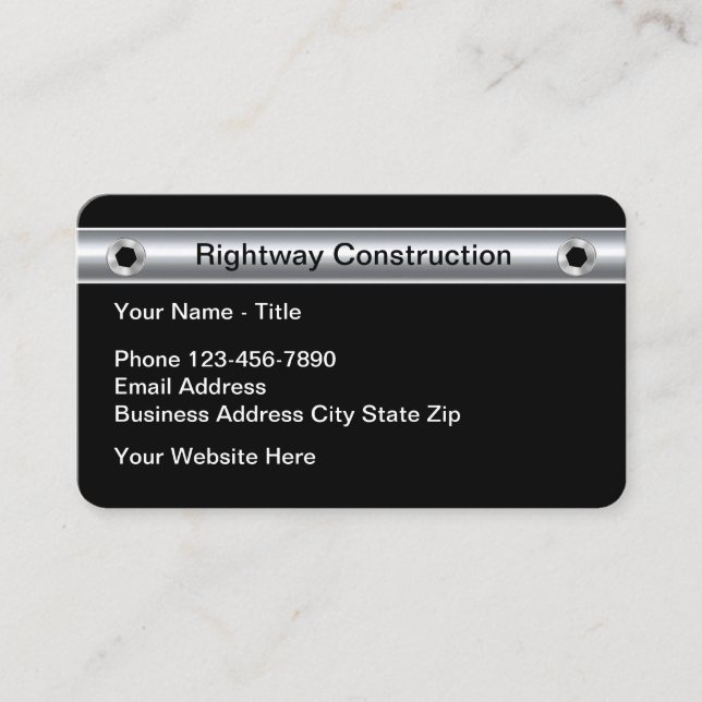 Cool Construction Remodeling Simple Business Cards (Front)