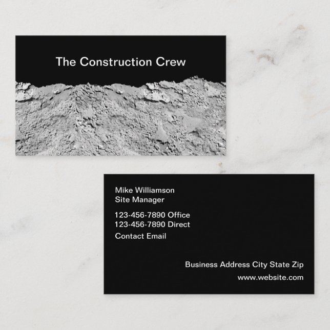 Cool Construction Stucco Theme Business Cards (Front/Back)