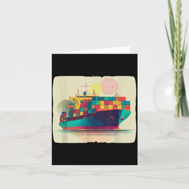 Cool Container Ship Costume for Logistics and Card (Front)