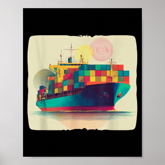 Cool Container Ship Costume for Logistics and Poster (Front)