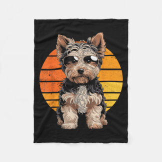 Cool cool yorkipoo mom dad gift vintage dog owners fleece blanket