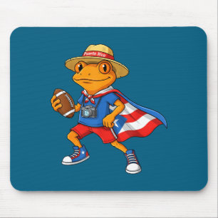 Cool coqui frog puerto rico flag funny football mouse pad
