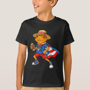 Cool coqui frog puerto rico flag funny football T-Shirt