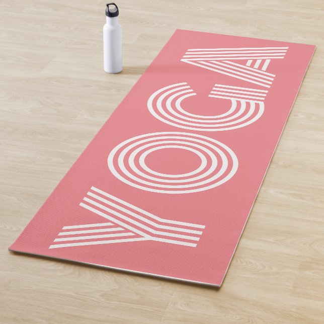 Cool coral pink yoga mat for workouts (In Situ)