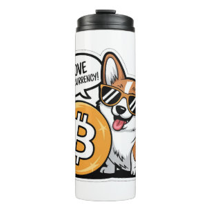 Cool Corgi Loves Cryptocurrency Thermal Tumbler