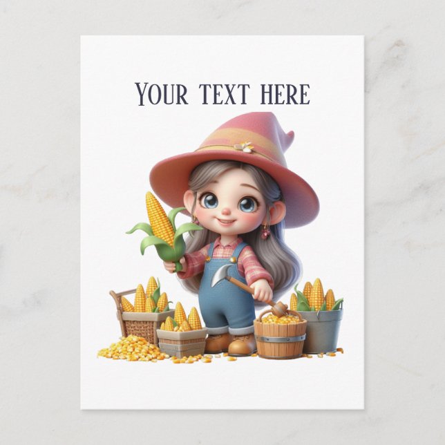 Cool corn farmer customizable  postcard (Front)