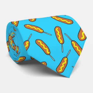 cool corndog tiled pattern food  tie
