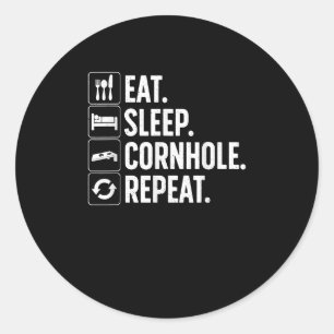 Cool Cornhole Art Lawn Game Cornhole Player Classic Round Sticker