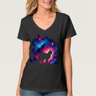 Cool Cosmic Cat Galaxy Graphic Space Art T-Shirt
