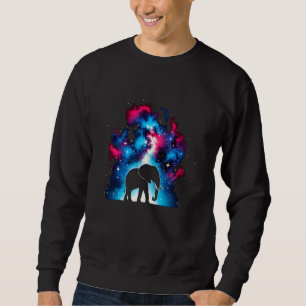Cool Cosmic Elephant Galaxy Graphic Space Art Sweatshirt