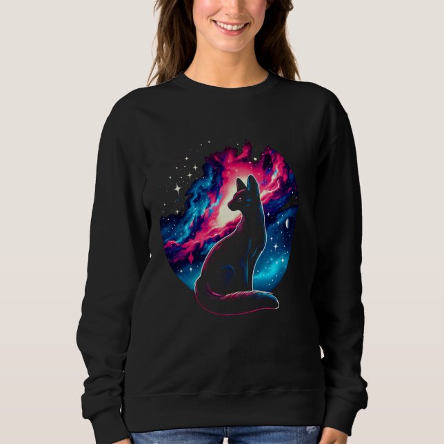 Cool Cosmic Fossa Galaxy Graphic Space Art Sweatshirt (Front)