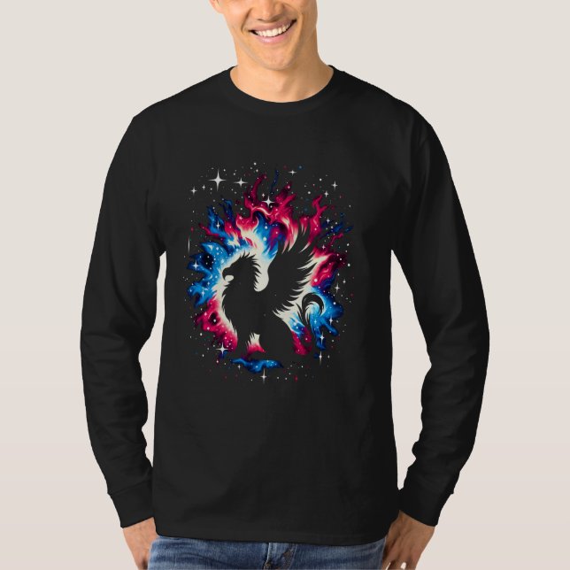 Cool Cosmic Griffin Galaxy Graphic Space Art T-Shirt (Front)