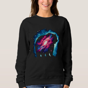 Cool Cosmic Grizzly Bear Galaxy Graphic Space Art Sweatshirt
