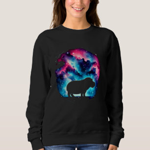 Cool Cosmic Hippopotamus Galaxy Graphic Space Art Sweatshirt