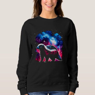 Cool Cosmic Honey Badger Galaxy Graphic Space Art Sweatshirt