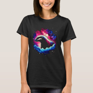 Cool Cosmic Honey Badger Galaxy Graphic Space Art T-Shirt