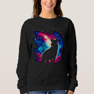 Cool Cosmic Hyena Galaxy Graphic Space Art Sweatshirt