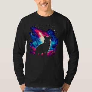 Cool Cosmic Hyena Galaxy Graphic Space Art T-Shirt