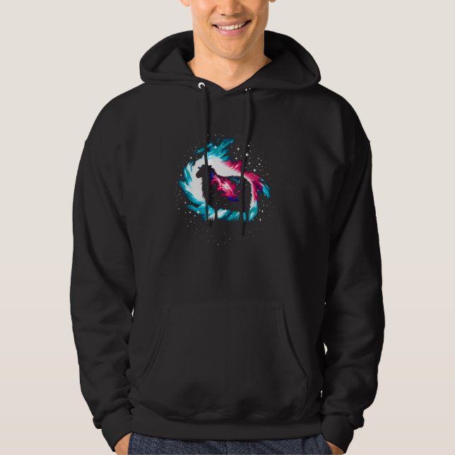 Cool Cosmic Sheep Galaxy Graphic Space Art Hoodie (Front)