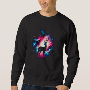 Cool Cosmic Springbok Galaxy Graphic Space Art Sweatshirt