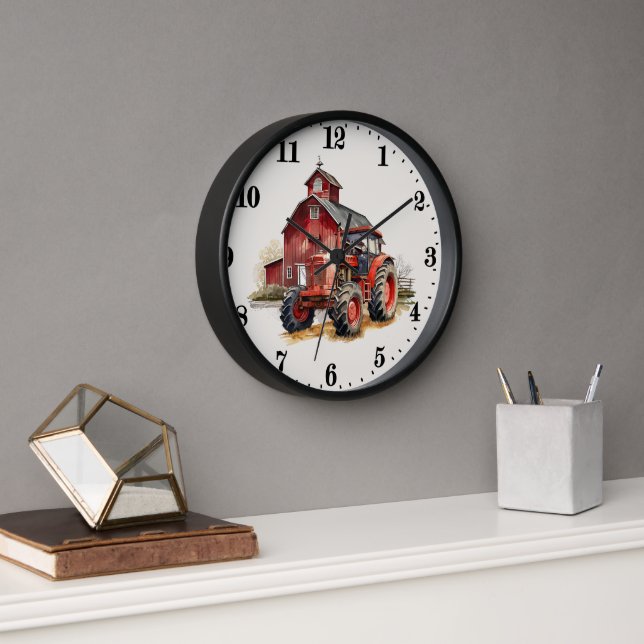 Cool Country barn tractor  Clock (Office)