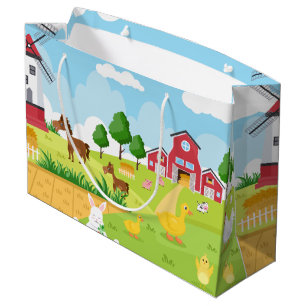 cool Country farm scene Large Gift Bag