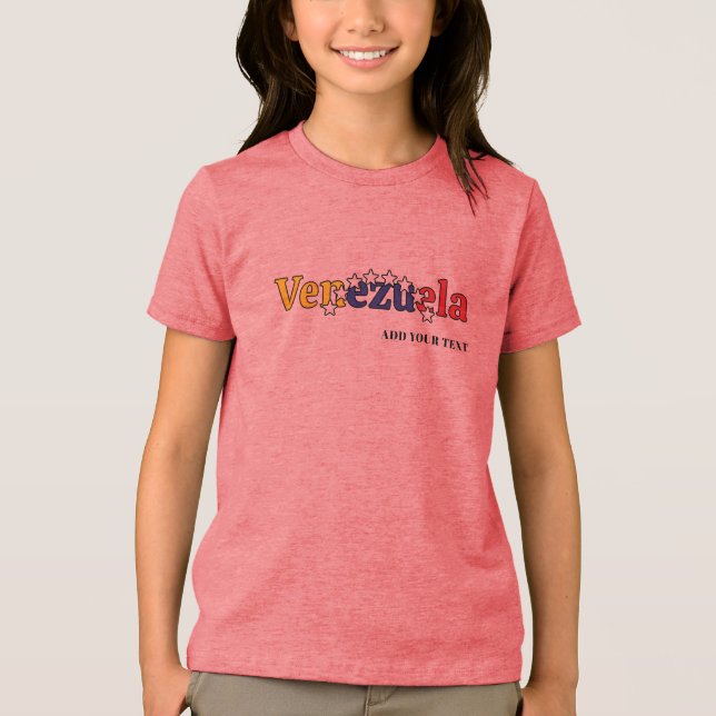 cool country flag customize kid's Venezuelan rose Tri-Blend Shirt (Front)