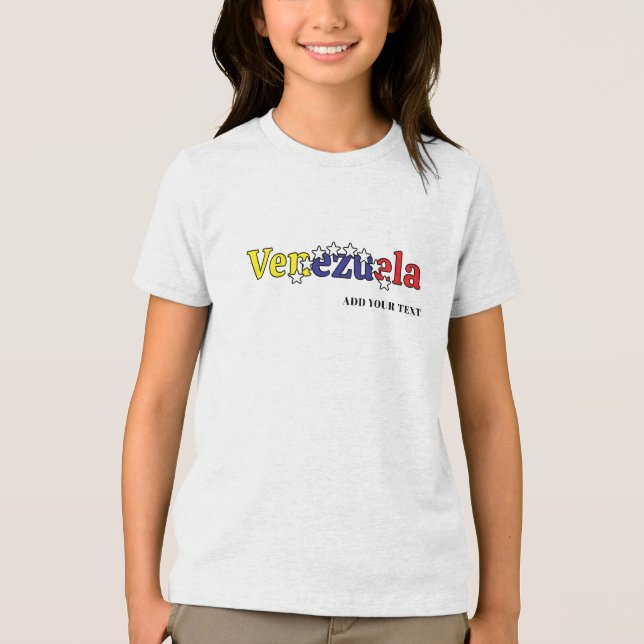 cool country flag customize kid's Venezuelan  Tri-Blend Shirt (Front)