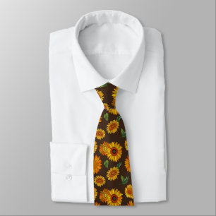 cool Country sunflower pattern neck tie 