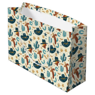 Cool Country Western cowboy tiled Large Gift Bag