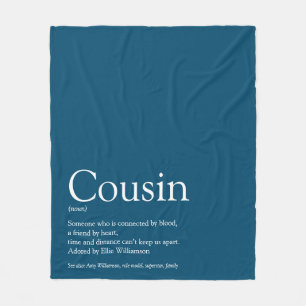 Cool Cousin Definition Modern Blue Fun Fleece Blanket