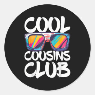 Cool Cousins Club Shirt Boy Girl Cousin Crew Match Classic Round Sticker
