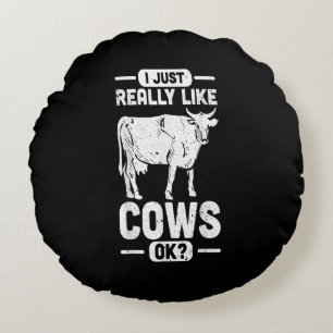 Cool Cow Animal Idea Funny Cow Lover Gift Round Cushion