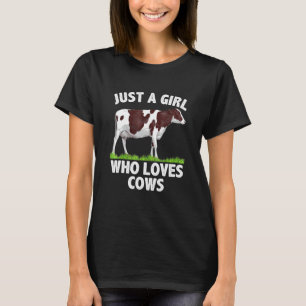 Cool Cow For Women Girls Cow Farmer Farm T-Shirt