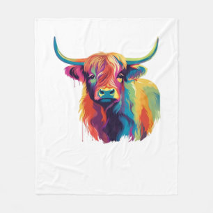 Cool Cow in the Meadow Classic T-Shirt Fleece Blanket