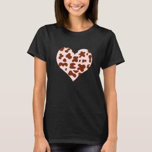 Cool Cow Print Heart Brown Tan Rancher Cattleman M T-Shirt