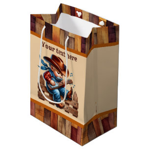 Cool cowboy boys Birthday party customisable Medium Gift Bag