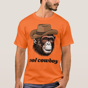 Cool Cowboy Chimpanzee – Funny Western Monkey  T-Shirt