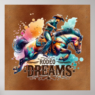 Cool Cowboy Rodeo dreams  Poster