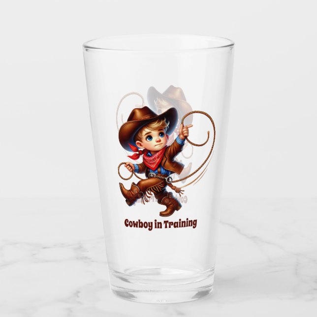 Cool Cowboy training add text Glass (Front)
