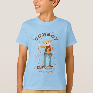 Cool cowboy with a lasso kids Birthday Party T-Shirt