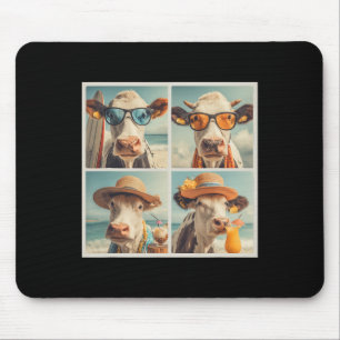 Cool Cows With Sungles Beach Cow Animals Vacation Mouse Pad