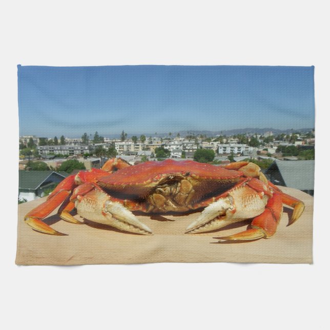 Cool Crab Kitchen Towel! Tea Towel (Horizontal)